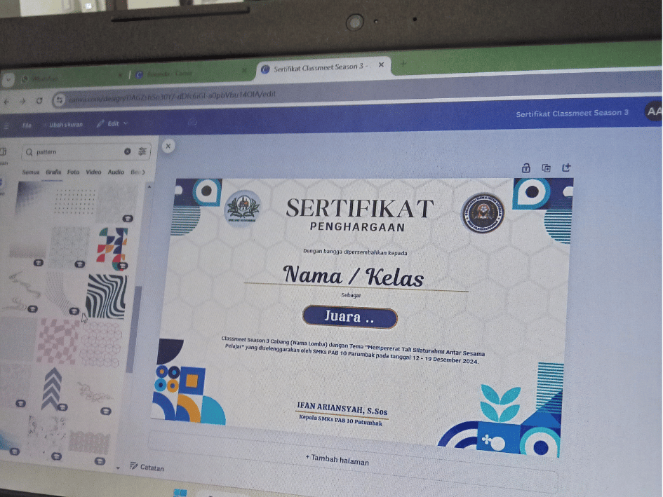 Desain Sertifikat Classmeet